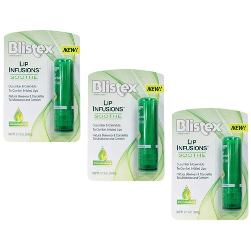 Blistex Lip Infusions Soothe Lip Moisturizer 0.13 Ounce (3 Pack)