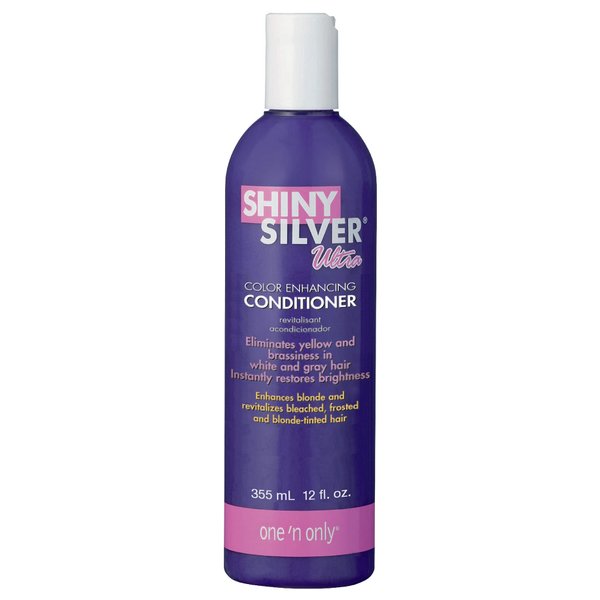 One 'n Only Shiny Silver Ultra Color-Enhancing Conditioner, Restores Shiny Brightness to White, Grey, Bleached, Frosted, or Blonde-Tinted Hair, Protects Hair Color - 12 Fl. Oz