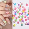 DUFEIMOY Rainbow 50Pcs 3D Lollipop Nail Charms, Resin Macaron Candy Nail Accessories for Nail Art DIY and Decoration