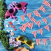 5 Sets 160 ft 100 Pieces Carnival Circus Bunting Banner Red and White Striped Pennant Banner Triangle Bunting Flag for Carnival Circus Birthday Party Decorations Supplies (5 Pieces)