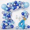 40 Inch Light Blue Number 8 and Mini Crown Balloon for 8th Birthday Party Decorations, Light Blue Birthday Party Balloons Decorations Supplies