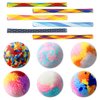 MAIYU Cat Toys Springs Balls Set 12 Pack - 6 PCS Cat Toy Balls Woolen Yarn Balls - 6 PCS Cat Spring Tube Toys Interactive Cat Chew Toy for Cat Kitten (Random Color)