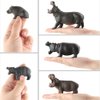 Simulation Wild Life Animal Figures Model Hippo Family Playset Desktop Decoration Education Cognitive Toy Collection Party Favors Toys for Boys Girls Kid(5 pcs)