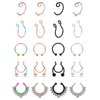 SCERRING Fake Septum Nose Hoop Rings Stainless Steel, Lip, Ear & Nose Ring, Non Piercing Clip On Nose Rings, Body Piercing Jewelry 20PCS Mix Color 1#