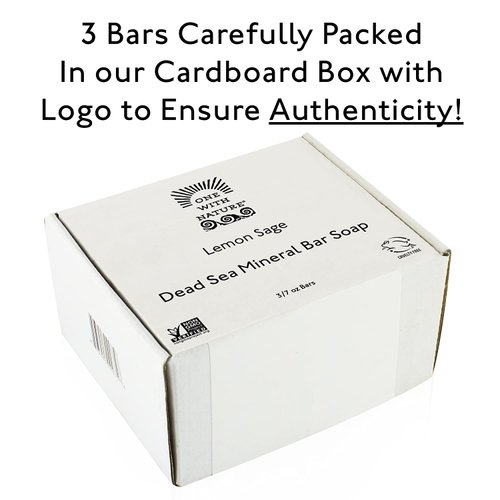 DEAD SEA MINERAL LEMON Sage 7 oz Soap 3 PK in BRANDED BOX, with Dead Sea Salt Containing Sulfur, Magnesium, and 21 Essential Minerals. Shea Butter, Argan Oil. All Skin Types Acne, Eczema, Psoriasis