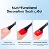 Beetles Gel Top Coat for Chrome Nail Powder and Decoration Sealing Gel, 7.5ml*2PCS Shine Finish and Long Lasting Nail Gel Glue, Soak Off LED Nail Lamp Gel Nail Art Design