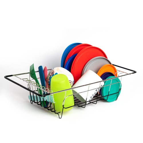Better Houseware Over Sink Dish Drying Rack Space-Saving Dish Rack for Kitchen Counter Stainless Steel 19.25 x 8.25 x 4.5