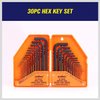HORUSDY 30-Piece Hex Key Set, Allen Wrench Set Inch/Metric MM(0.7mm-10mm) SAE(0.028"-3/8)