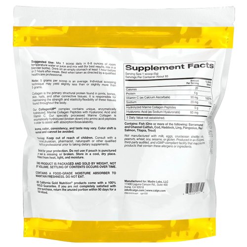 Collagen Peptides Powder with Hyaluronic Acid, Support for Healthy Hair, Skin, Nails, Joints and Bones, Non-GMO, Gluten and Dairy Free, Unflavored, 16.37 oz (464 g)