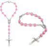 Konohan 2 Pieces Car Rosary Rearview Mirror Auto Rosary Religious Car Mirror Hanging Accessories for Car Personalized Protection Charm for Auto Decors (Rose)