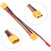 3Pcs HIRCQOO 1Female XT60 Plug to Male XT60+JST, 14AWG Soft Silicone Parallel 3.94" Y Splitter Harness Cable Adapter 1Female to 2 Male for RC Car Truck Boat Quadcopter Airplanes Lipo Battery