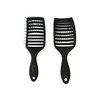 BeaverStrong Curved Vented Hair Brushes for Women, Detangling Brush Suitable for Wet, Dry, Straight or Curly Hair (Black)