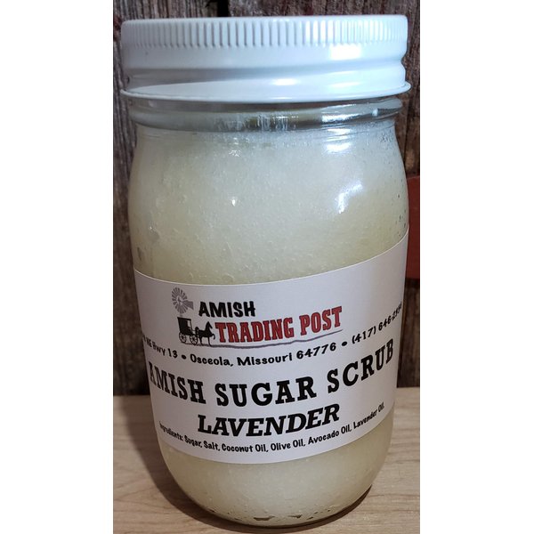 Amish Sugar Scrub all Natural Homemade Product! 1 pint glass jar Facial Scrub (Lavender)