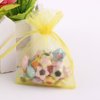 Wuligirl 100pcs Sheer Organza Bag 4X6 with Drawstring Jewelry Pouches Bags for Party Wedding Favor Candy Seashell Gift Bags (Yellow)