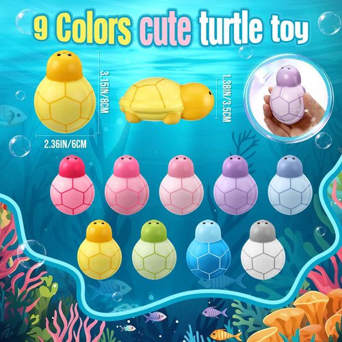 Hollowfly 12 Pcs Turtle Stress Balls Inspirational Stress Balls Soft Toys Turtle Squeeze Funny Turtles Stress Balls Stress Reliever Squeezable Foam Gifts Balls for Employee Coworker Staff