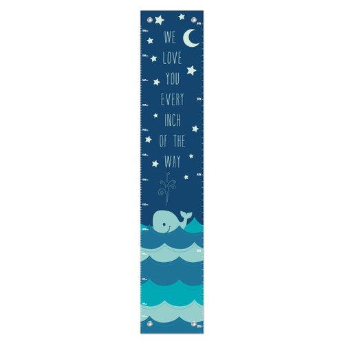 Nautical Chart for Kids Love You Every Inch of the Way Aquatic Room Decor Whale Height Growth Chart