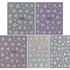 Tyuimhx 5 Sheets Flowers Nail Art Stickers Decals 5D Embossed Self-Adhesive Lily Flowers Nail Stickers Blue Pink White Green Purple Floral Nail Decals Supplies for Women Girls DIY Nail Tip Decorations