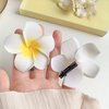 50Pcs 2.5" White Foam Hawaiian Frangipani Artificial Plumeria Flower Hat Hair Clips for Home Bridal Wedding Tropical Party Beach Vacation Decoration
