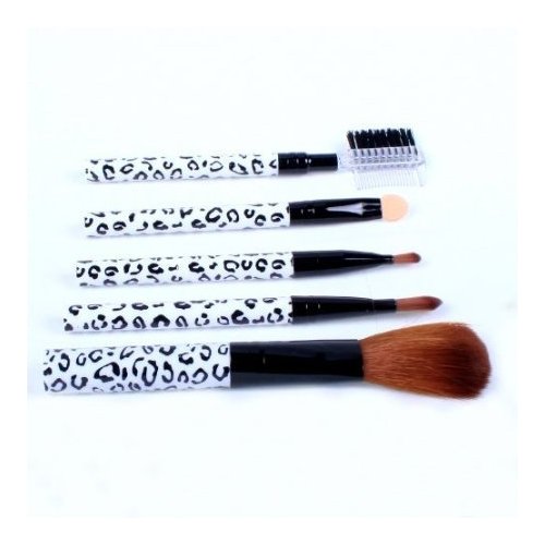 Cosmetic Brush Kit 5 Pcs Makeup Brush Travel Set Princessa - White by BeautyEZ