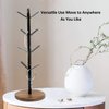 simesove Drying Storage Rack Holder Home Storage Mug Hooks Multipurpose Display Stand Metal Tree Shape Mug Coffee Cups Stand with 8 Hooks - Walnut Base