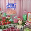 1 PCS Happy 6th Birthday Cake Topper Glitter Cheers to 6 Years Birthday Cake Pick Six 6 Fabulous Cake Decoration for Happy 6th Birthday Theme Party Decorations Supplies Blue