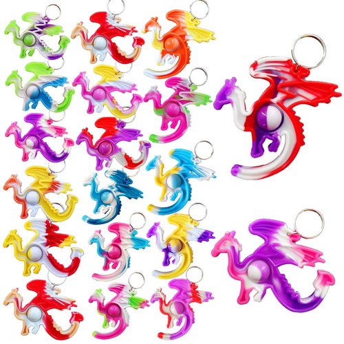 100 Packs Dragon Bulk Mini pop Fidget Gifts for Holiday Boys and Girls Kids Party Favors Supplies and Classroom Students Prize