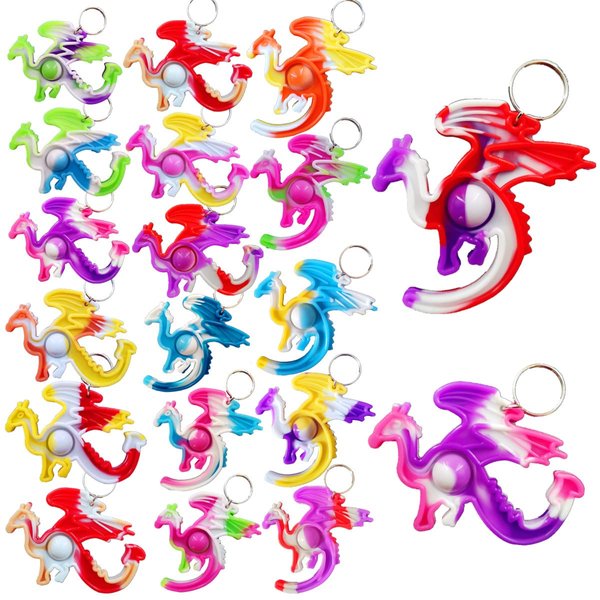 100 Packs Dragon Bulk Mini pop Fidget Gifts for Holiday Boys and Girls Kids Party Favors Supplies and Classroom Students Prize