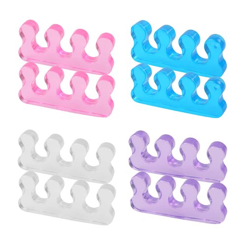Toe Separators for Nail Polish, Toe Spacers Gel Toe Separator Toe Dividers Pedicure for Toenail Finger Tools 4 Colors IRCHLYN (4 Pairs)