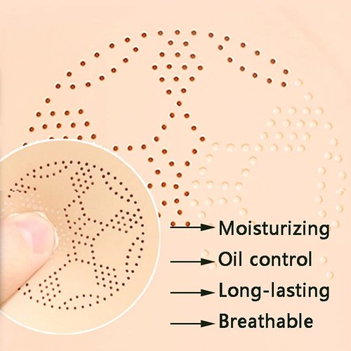 Mushroom Head Air Cushion CC Cream Flawless Foundation, Moisturizing Matte Concealer Makeup Base Long Lasting BB Cream with Mushroom Makeup Sponge (Natural)