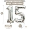 40 Inch Silver 15 Number Balloons Giant 15 or 51 Balloons Silver Birthday 15 Balloons 15th Birthday Anniversary Party Decorations Supplies