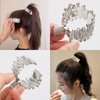 6PCS Small Hair Claw Clips for High Ponytail, Rhinestone Shark Hair Clips for Women Girls Thick Long Hair