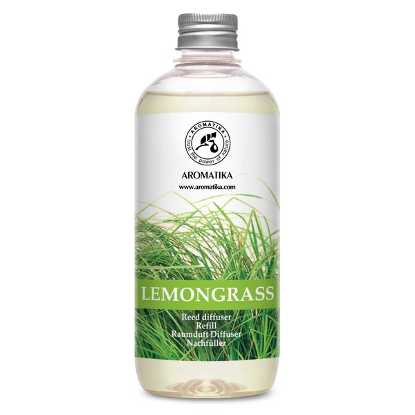 Lemongrass Reed Diffuser Refill, Natural Essential Lemongrass Oil 17 Fl Oz - Fresh & Long Lasting Fragrance - Reed Diffuser Oil Refill for Aromatherapy - Home - Office - Restaurant
