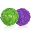 PJDH 3'' Squeaky Dog Toy Balls for Lagre Medium Breed, Indestructible Dog Balls for Playing, Fetching & Retrieving, Durable Aggressive Chewers, 2 PCS Green+Purple