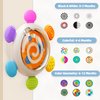 Jollybaby Sensory Suction Cup Spinning Top with Distorting Mirror Toys, 3-n-1 Early Educational Baby Toy for 12 Months+, Toddler Travel High Contrast Visual Stimulate Teether (Goup Z)