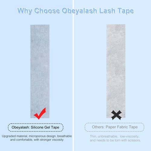 Obeyalash Silicone Tape for Lash Extensions Lash Tape Micropore Gel Tape Lash Extension Tape Waterproof Adhesive Makeup Eyelash Tape Breathable Eye Lash Tape for Eyelash Extension Supplies Blue 2 Roll