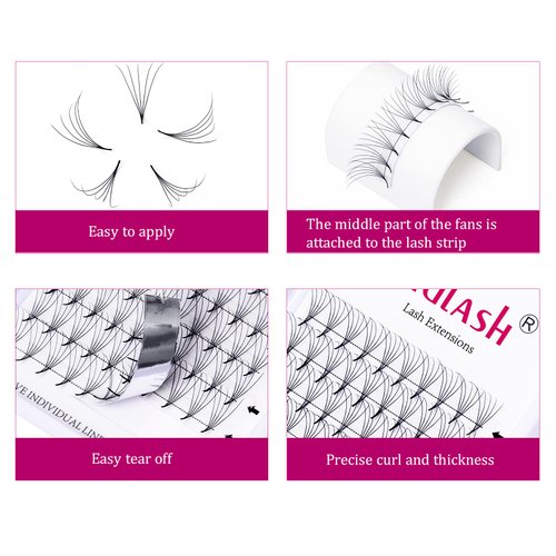 Eyelash Extension FADLASH Volume Lash Extensions 5D Premade Fan Eyelash 12mm Premade Lash Extensions Fans Supply C/D Curl .05 .07 .10 Synthetic Mink Premade Lash Fans (5D-0.07D, 12mm)