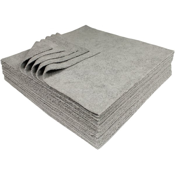 Udderly Clean Cleaning Microfiber Towels Ultra Cut 12 X 12 Inches, Silver, 25 Pack