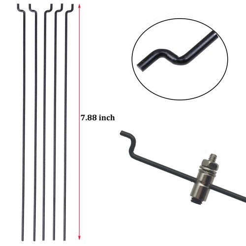 AONTOKY 5 Sets Nylon Control Horns + Steel PushRods + Pushrod Connector Linkage Stopper Parts for RC Airplane Model Aircraft