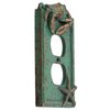 Top Brass Nautical Crab Starfish and Seashell Beach Electrical Cover Wall Plate Bronze/Verdigris Finish - Single Switch, Double, Rocker, Outlet (Outlet Cover)
