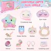 Ingbear Unicorn Toys for Girls Age 4-6 7 8, Girls Birthday with Light Up Plush Stars Pillow/Crossbody Bag/Water Bottle/Headband/Soft Plush Toys Set