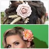 MECCANIXITY 1 Pcs Rose Flower Hair Clips 4 Inch Flower Hair Pins Flower Brooch for Women Hair Accessories Yellow