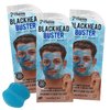 7th Heaven Blackhead Buster Peel-Off Face Mask, Men's Deep Pore Detoxifying Mask, 3-Pack of 0.3 Fl Oz each, Blue, 3 Sachets