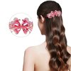 Sankuwen Luxury Butterfly Hair Barrettes Crystal Hair Clip Sparkly Metal Snap Hair Clip for Women Girls（Style-A,Pink）