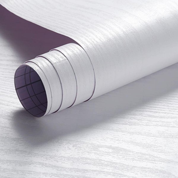Arthome White Wood Contact Paper Peel and Stick Self-Adhesive Wallpaper,Decorative Vinyl Film for Countertop Cabinets Furniture Surface and Wall Coverling,Easy to Clean Removable 17x120''