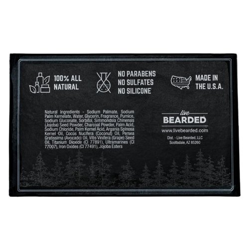 Live Bearded: All-Natural Bar Soap For Men, 6-Pack of 5 oz. Bars, Made in the USA - Exfoliates, Moisturizes - Bamboo, Charcoal, Pumice, Coconut, Avocado, and Argan Oils - Legend Scent