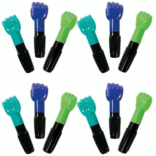 Vibrant Assorted Plastic Flying Fists - 6" (Pack of 12) - Fun & Durable Design - Ideal for Party Favors, Themed Events, and Playtime
