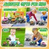 SevenQ Monster Truck Toys for Boys, 4 Pcs Toy Cars Flip Stunt Car, Pull Back Race Cars Party Favors Friction Powered Cars Retro Toddler Toys Vehicles Goodie Bag Stuffers Birthday