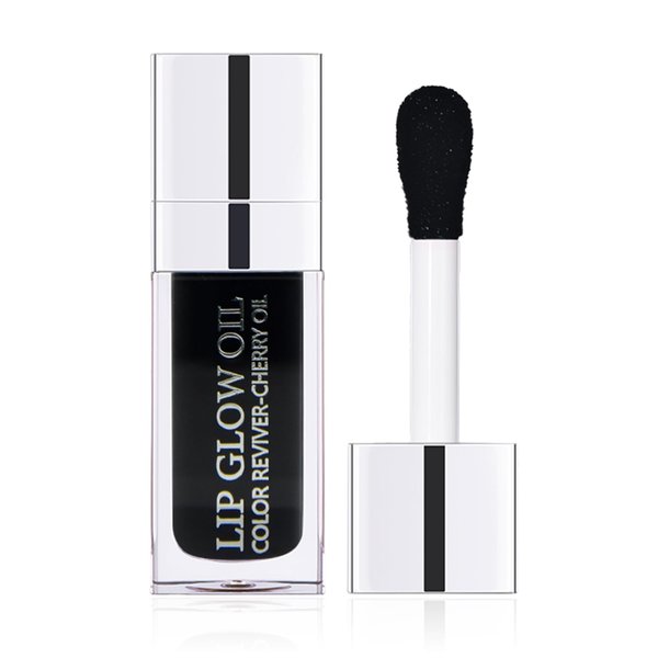 Sea-Maid Plumping Lip Gloss, Hydrating Lip Gloss Tinted Lip Balm, Big Brush Head Glitter Shine, Long Lasting Nourishing Non-sticky Fresh Texture, Black