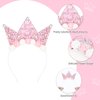 Casoty 5th Birthday Crown, 5th Birthday Decorations, 5th Birthday Tiara, Princess Birthday Party Decorations, Flower Hair Band for Party