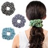 Cicimeiluody Scrunchies for Women's Hair - Organic Cotton Fluffy Hair Scrunchies | Hair Tie Scrunchies for Girls | Scrunchie | Hair Bands & Ponytail Holders (2, Navy Blue, Regular)